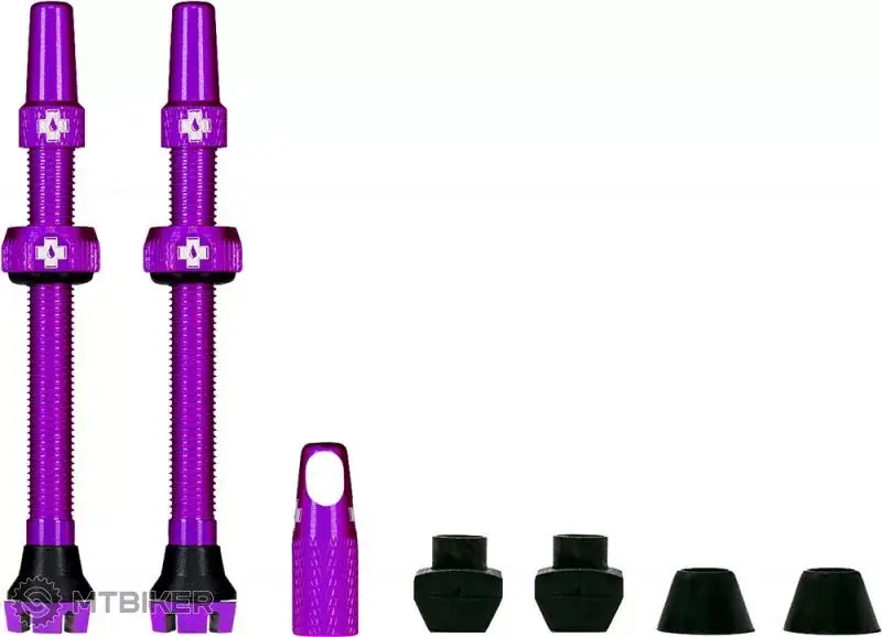Muc-Off Tubeless Presta Valve KIT V2 bezdušové ventily, galuskový, fialová, 2 ks Tovární Cena