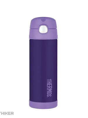 Vrácení Zdarma Thermos Dětská termoska s brčkem, 470 ml, fialová
