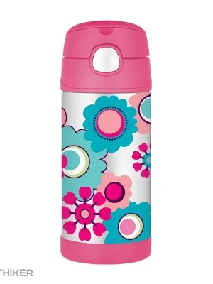 Thermos dětská termoska s brčkem, 355 ml, květiny Pouze Dnes