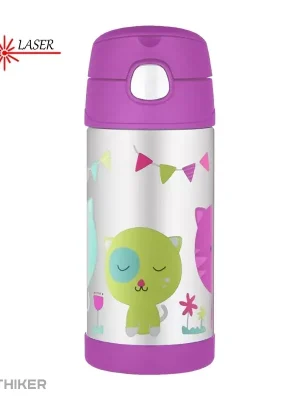 Zlevněný Thermos dětská termoska s brčkem, 355 ml, kočka