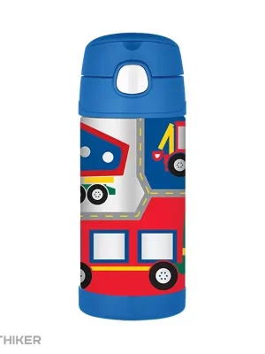 Thermos dětská termoska s brčkem, 355 ml, stavební stroje Přímo Od Výrobce