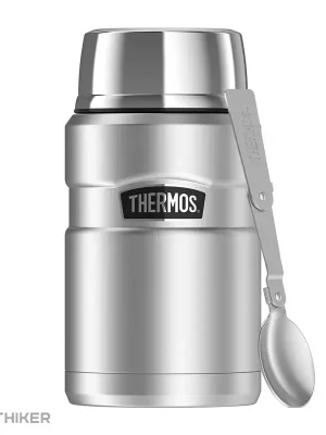 Thermos termoska na jídlo s izolovaným šálkem a skládací lžící, nerez Ihned K Objednání