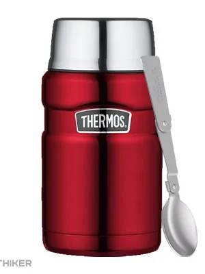 Výprodej Thermos termoska na jídlo s izolovaným šálkem a skládací lžící, červená