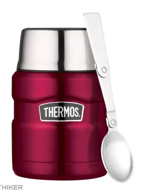 Top Prodej Thermos Termoska na jídlo se šálkem a skládací lžící, 470 ml, malinová