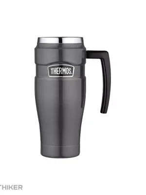 Thermos vodotěsný termohrnek, 470 ml, metalická šedá Dokud Zásoby Vydrží