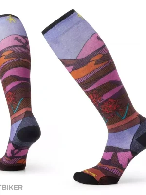 Aktuální Smartwool Ski Zero Cushion Floral Field Print OTC dámské podkolenky, picante