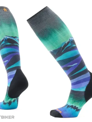 Smartwool Ski Targeted Cushion Compression Print OTC podkolenky, černá/modrá Nízká Cena
