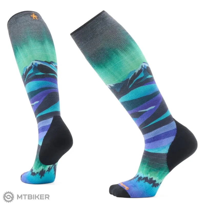 Smartwool Ski Targeted Cushion Compression Print OTC podkolenky, černá/modrá Nízká Cena