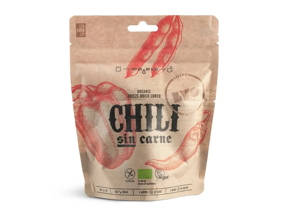 Cenově Výhodný Lyofood CHILI SIN CARNE 270g nakup jídlo min. za 2000Kč, použij kod "jidlo10" a získej slevu 10%