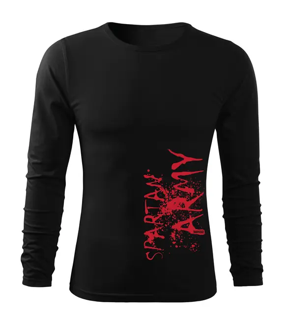 DRAGOWA Fit-T tričko s dlouhým rukávem RedWar, černá 160g / m2 Omezená Nabídka