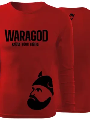 WARAGOD Fit-T tričko s dlouhým rukávem StrongMERCH, červená 160g/m2 Oblíbený