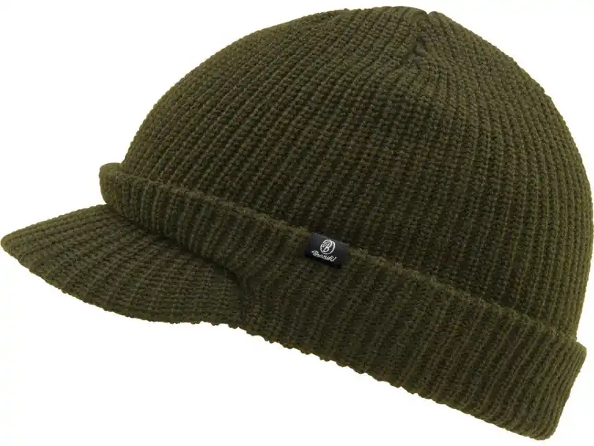 Super Cena Brandit Shield Cap pletená čepice s kšiltem, olivová