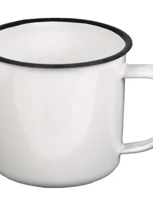 Aktuální MFH smaltovaný hrnek, bílý 350ml