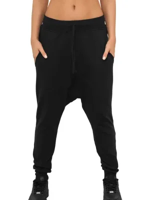 Urban Classics Dámské Light Fleece Sarouel tepláky, černé Víkendová Akce