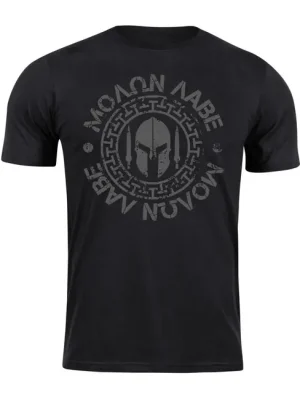 Přímo Od Výrobce DRAGOWA krátké tričko Molon Labe, černá 160g/m2