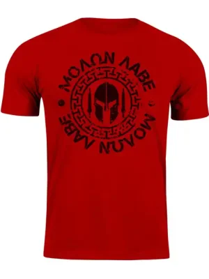 Jen Po Omezenou Doba DRAGOWA krátké tričko Molon Labe, červená 160g/m2