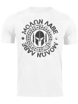 DRAGOWA krátké tričko Molon Labe, bílá 160g/m2 Originální