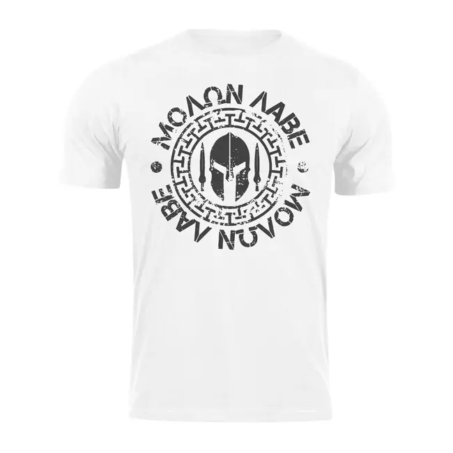 DRAGOWA krátké tričko Molon Labe, bílá 160g/m2 Originální