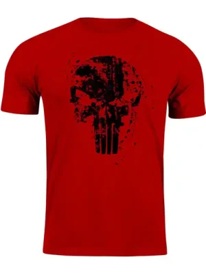 DRAGOWA krátké tričko Frank the Punisher, červená 160g/m2 Must-Have