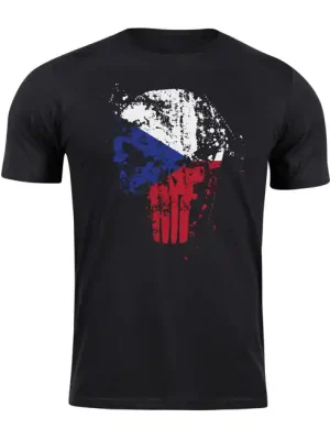 DRAGOWA krátké tričko Český Punisher, černé Časově Omezené