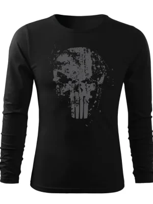DRAGOWA Fit-T tričko s dlouhým rukávem Frank The Punisher, černá 160g / m2 Super Cena