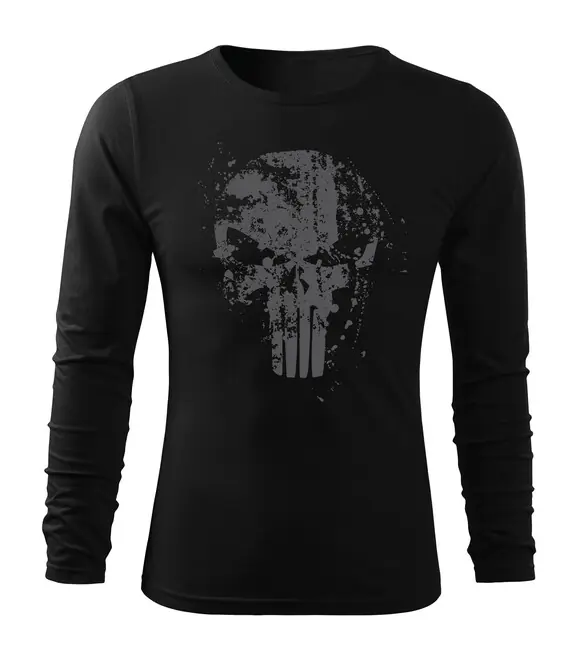 DRAGOWA Fit-T tričko s dlouhým rukávem Frank The Punisher, černá 160g / m2 Super Cena