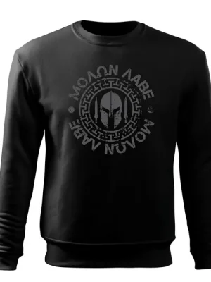 DRAGOWA pánská mikina Molon Labe, černá 300g / m2 Omezená Nabídka