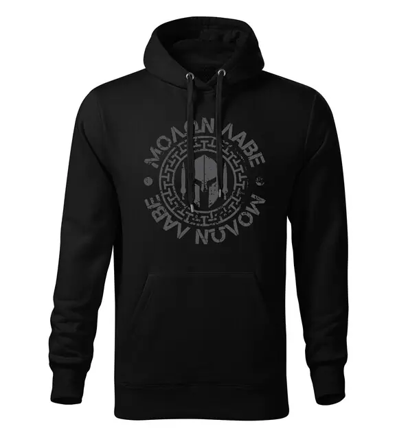 Poslední Šance DRAGOWA pánská mikina s kapucí Molon Labe, černá 320g / m2