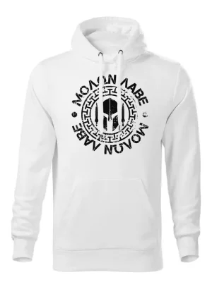 DRAGOWA pánská mikina s kapucí Molon Labe, bílá 320g / m2 Ihned K Objednání