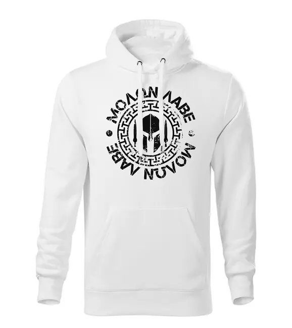 DRAGOWA pánská mikina s kapucí Molon Labe, bílá 320g / m2 Ihned K Objednání