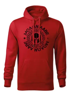 Objednat Nyní DRAGOWA pánská mikina s kapucí Molon Labe, červená 320g / m2