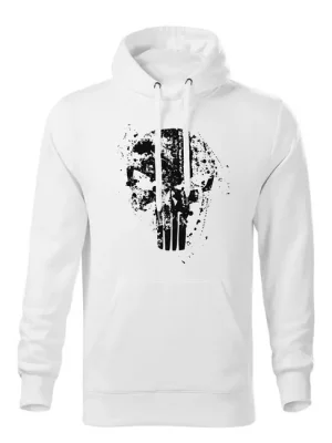 DRAGOWA pánská mikina s kapucí Frank The Punisher, bílá 320g / m2 Kup Teď