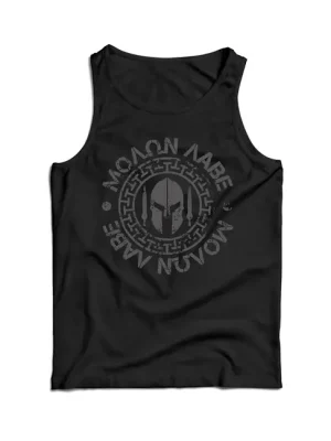 Omezená Nabídka DRAGOWA pánské tílko Molon Labe, černá 160g/m2
