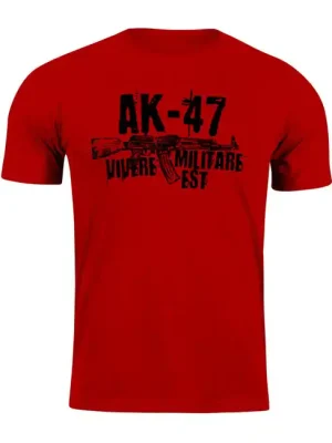 DRAGOWA krátké tričko Seneca AK-47, červená 160g/m2 Značkový