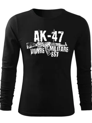 DRAGOWA Fit-T tričko s dlouhým rukávem Seneca AK-47, černá 160g / m2 Cenově Výhodný