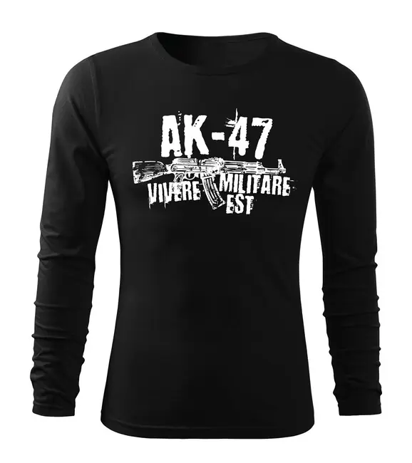 DRAGOWA Fit-T tričko s dlouhým rukávem Seneca AK-47, černá 160g / m2 Cenově Výhodný