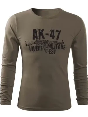 DRAGOWA Fit-T tričko s dlouhým rukávem Seneca AK-47, olivová 160g/m2 Aktuální