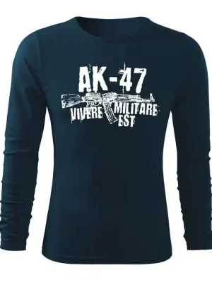 Novinka DRAGOWA Fit-T tričko s dlouhým rukávem Seneca AK-47, tmavě modrá 160g / m2