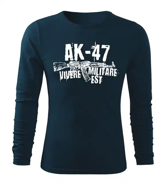 Novinka DRAGOWA Fit-T tričko s dlouhým rukávem Seneca AK-47, tmavě modrá 160g / m2