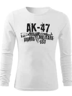 DRAGOWA Fit-T tričko s dlouhým rukávem Seneca AK-47, bílá 160g / m2 Top Prodej