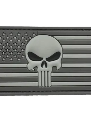 WARAGOD Nášivka 3D US Punisher Grey 8.5x5cm Ověřený