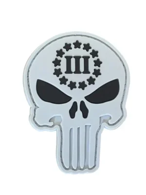 WARAGOD Nášivka 3D Punisher three Percenter 6.8x5.2cm Cenový Hit