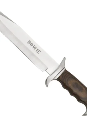 Nůž Bowie s dřevěnou rukojetí a koženým pouzdrem Autentický