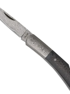 Nůž pro přežití Haller Damast s damaškovou ocelí Damast-Tame Carbonfibergriff Cenová Bomba