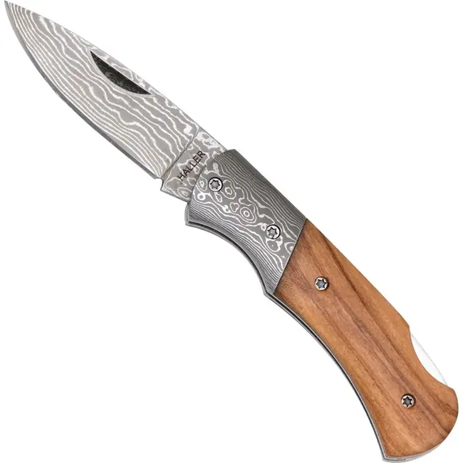 Haller Damast Nůž pro přežití s damaškovou ocelí Damast-Tame Olive wood 42974 Výhodná Nabídka