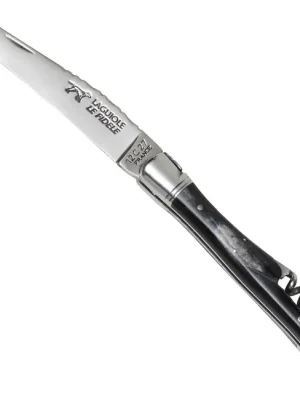 Značkový Laguiole le Fidele Kapesní nůž Laguiole Bufallo Horn Kl 90 mm, Korkenz