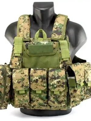 DRAGOWA Tactical Heavy Duty Vest, Digital Woodland Dokud Zásoby Vydrží