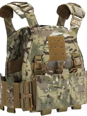 Levný DRAGOWA Taktická vesta s rychloupínací přezkou, Multicam