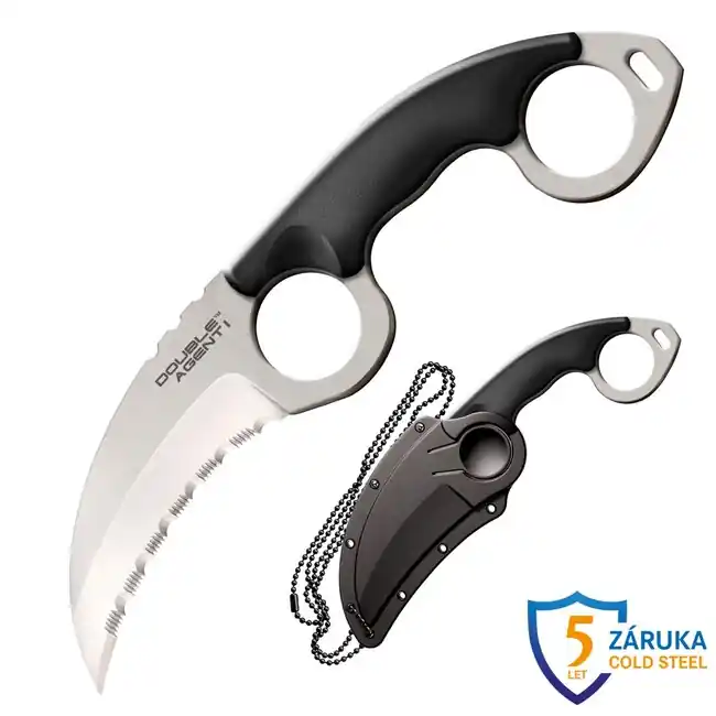 Super Cena Cold Steel Nůž s pevnou čepelí Double Agent I Serrated (AUS8A)