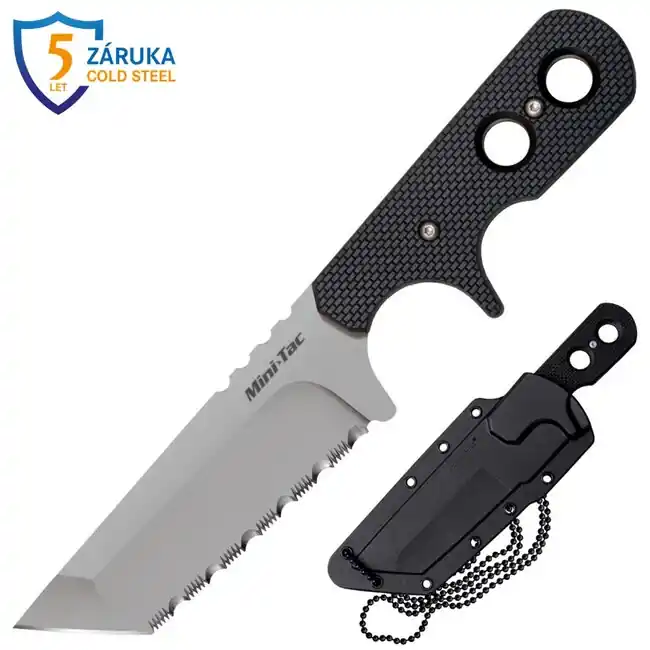 Cold Steel Nůž s pevnou čepelí Mini Tac tanto Serrated (AUS8A) Objednat Nyní